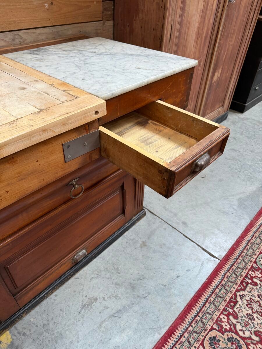 Large butcher's block from the late 19th century.