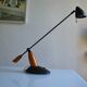 Vintage postmodernist metal and wood table lamp from the 1980s