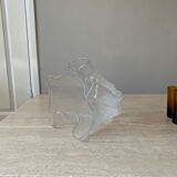 Vase vintage Furu hadeland en verre 'glace givrée'