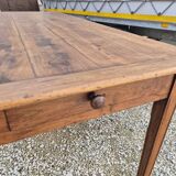 Antique rustic farmhouse table in solid oak, 19th century