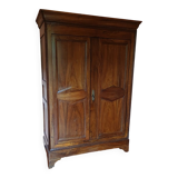 Small wardrobe in solid walnut period Consulate around 1830