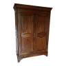 Small wardrobe in solid walnut period Consulate around 1830