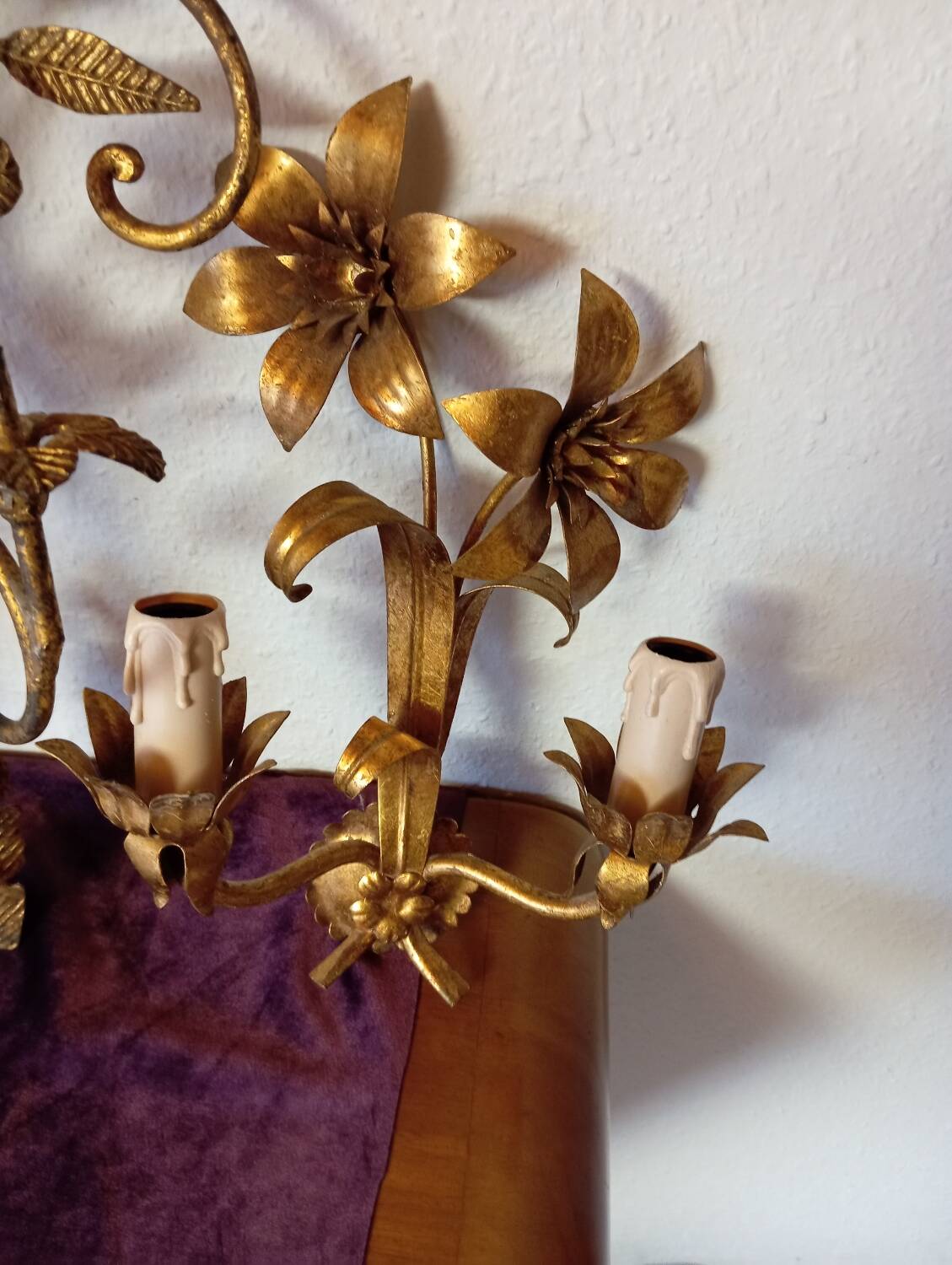 Gold Flower Metal Wall Sconces