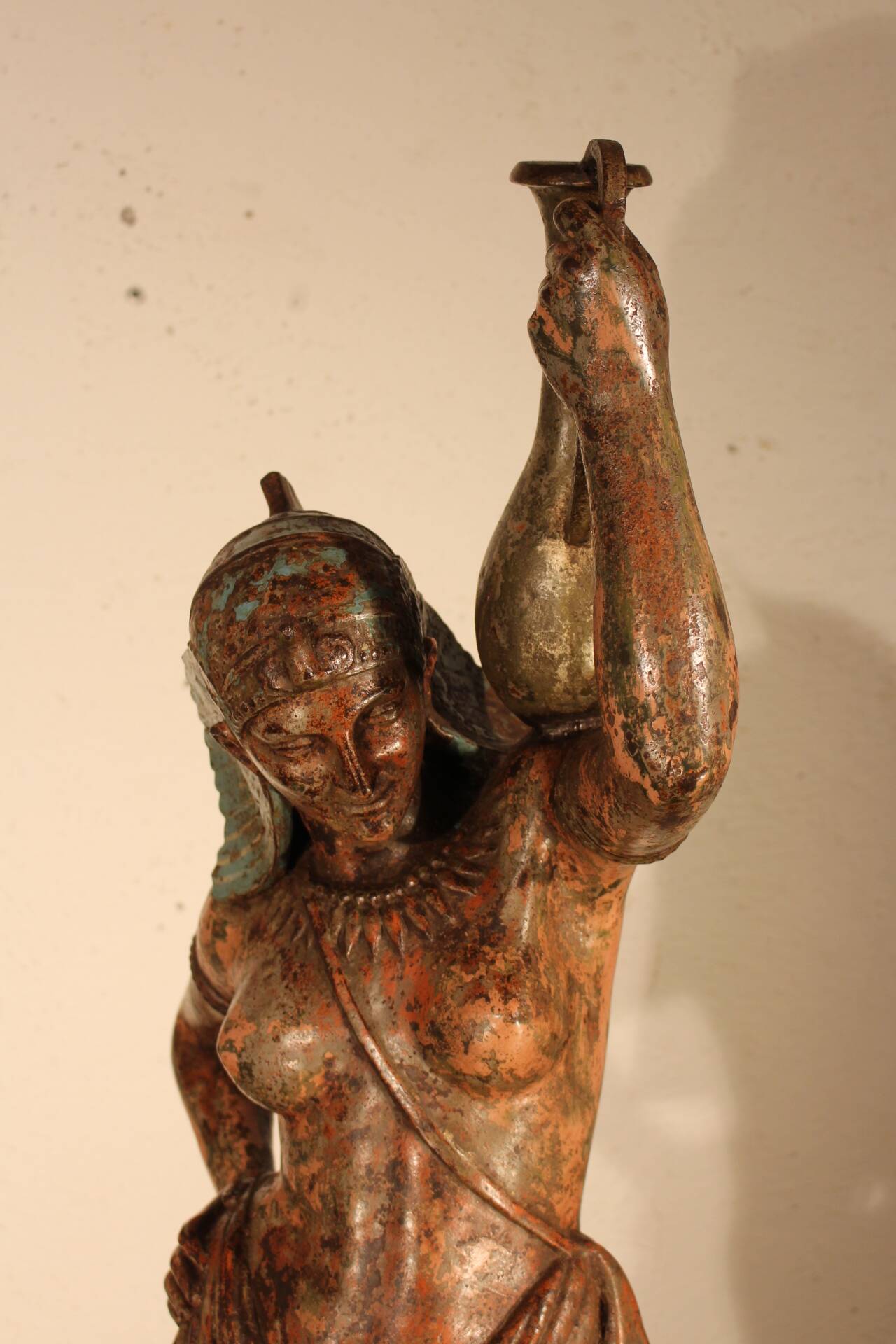 Pair of cast iron statues