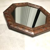 Pretty octagonal mirror Art Deco rosewood frame