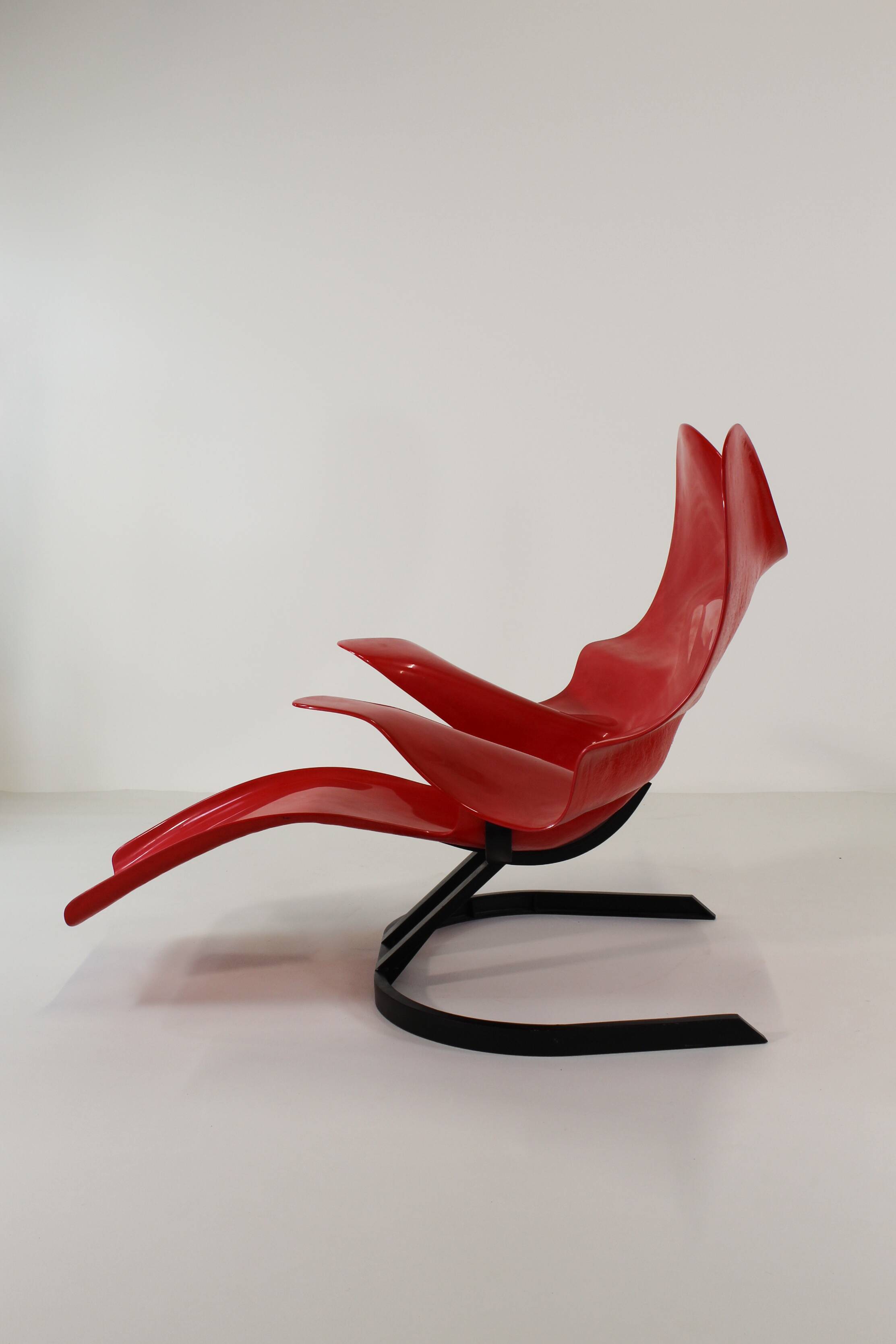 Chaise Longue "Elephant" by Bernard Rancillac – Limited Edition 07/100 – Red