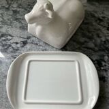 Enamelled porcelain butter dish