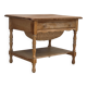 1970s, Scandinavian side table with drawers, solid oak wood, rattan.
