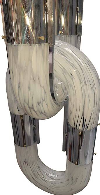 Murano Glass Chain Chandelier in Metal by Aldo Nason for Mazzega