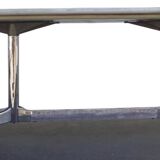 Eames "Segmented" oval table in white marble with stainless steel base, H. Miller 70s