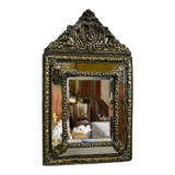 Miroir en laiton repoussé, style louis xiv, époque napoléon iii – xixe