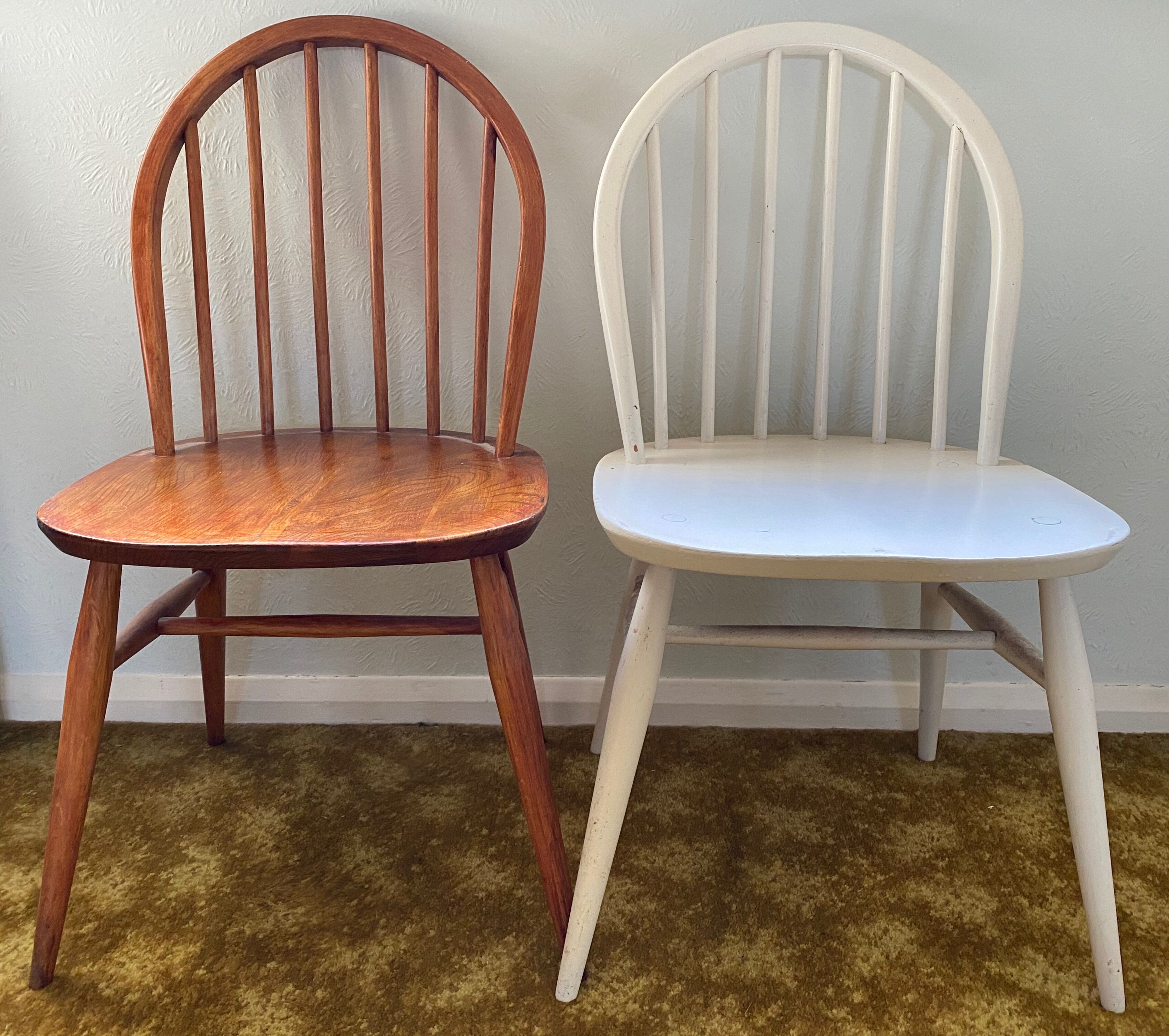 Pair Ercol windsor dining chairs 1960