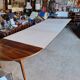 Old walnut carpenter's table, extendable for 18 people.