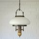 Vintage Lantern Pendant Light | Mid Century Opaline Glass Chandelier
