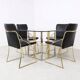Vintage brass and glass dining table, 1970s
