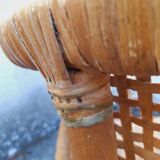 2 vintage cane rattan armchairs