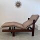 Old chaise longue wooden lounge chair Italian design from the 60s vintage