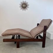 Old chaise longue wooden lounge chair Italian design from the 60s vintage