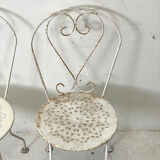Set of 4 vintage wrought iron garden chairs 60's