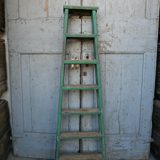 Wooden workshop folding stepladder