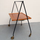 60s teak bar cart
