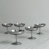 6 vintage stainless steel dessert bowls