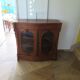 Curved showcase library carved wood 2 doors mahogany English style