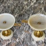 Pair of onyx and gilt bronze cups circa 1880