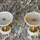 Paire de coupes en onyx et bronze doré vers 1880