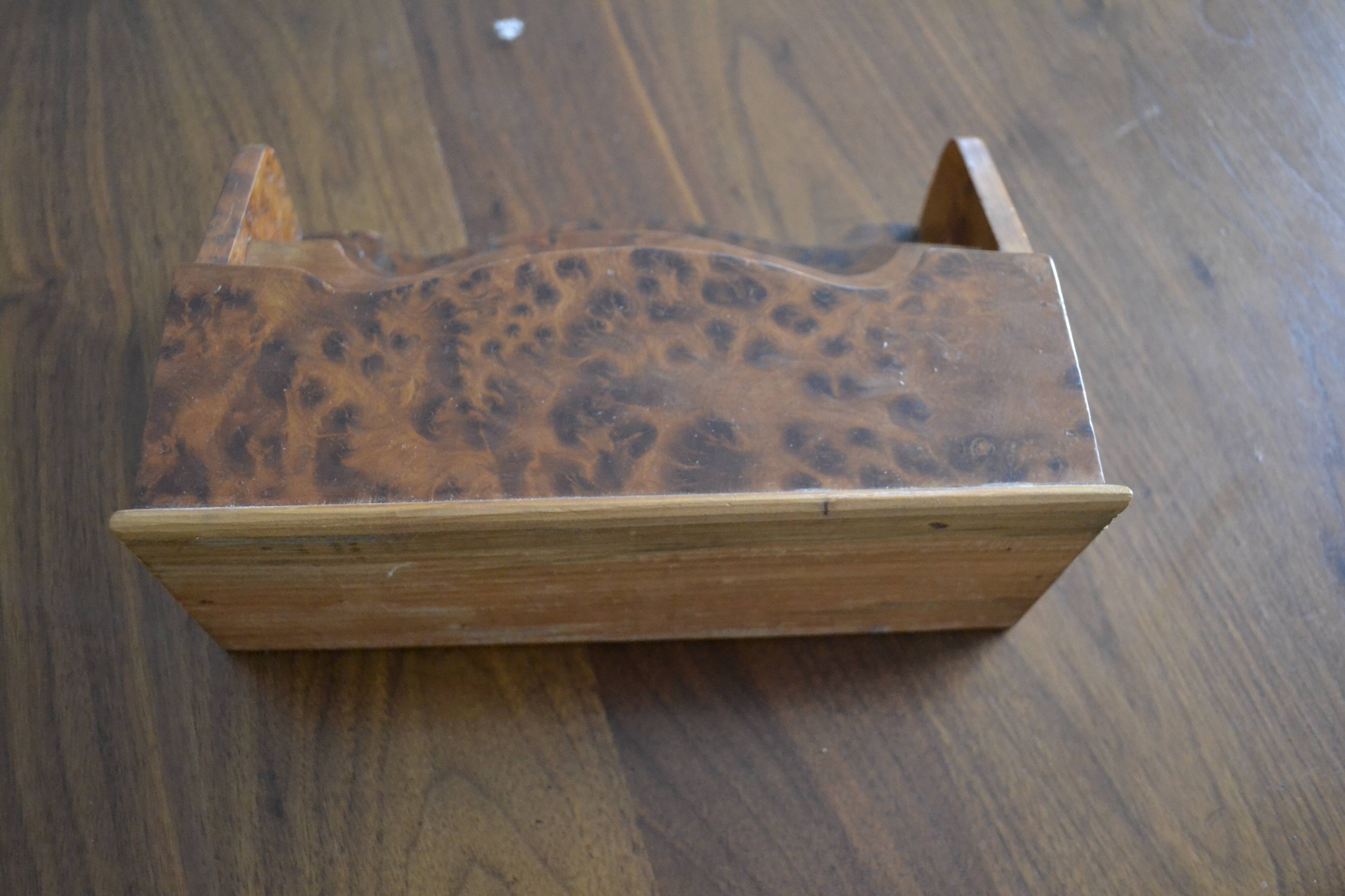 Burl wood mail holder