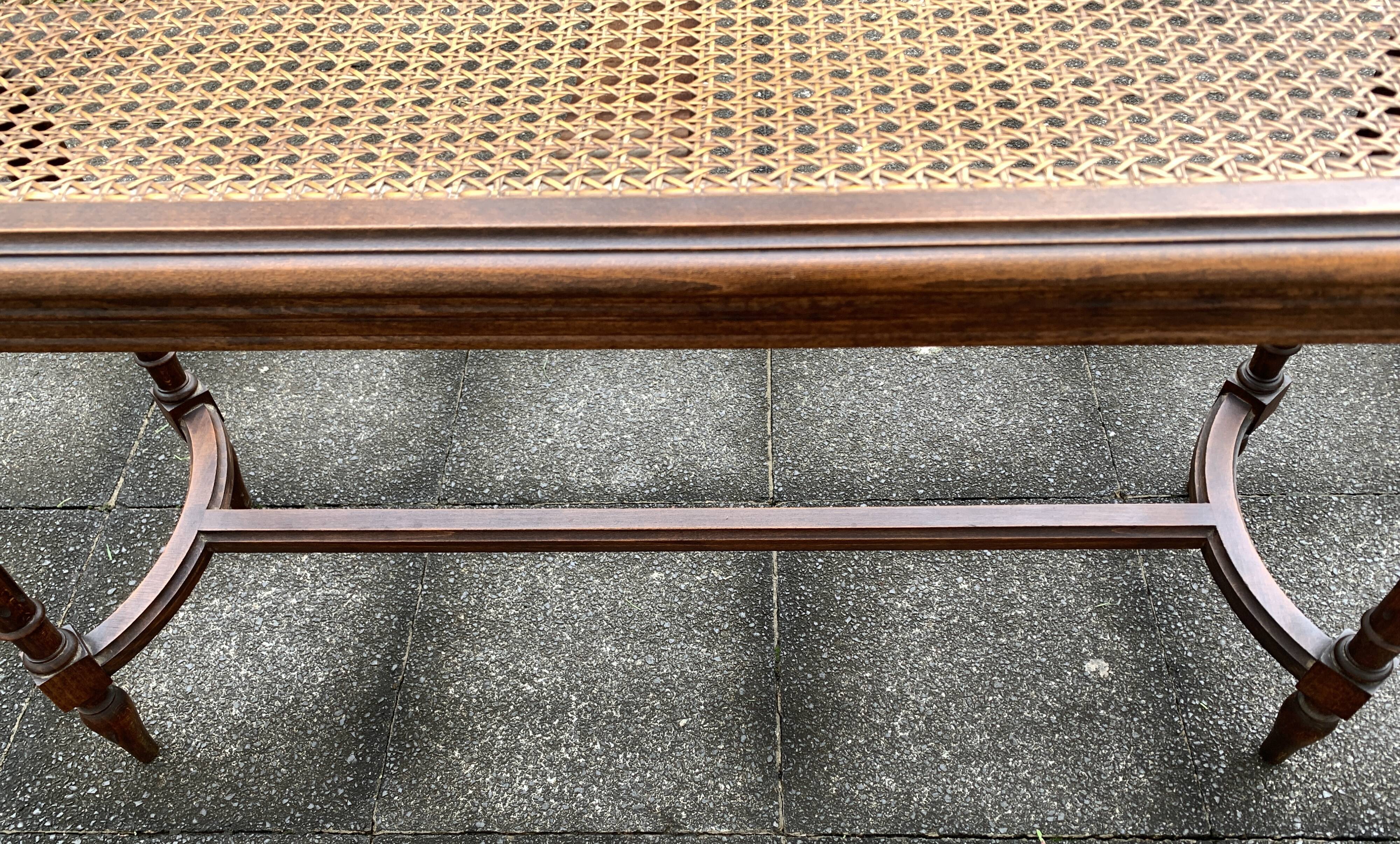 Old wooden bench and cannage, Louis XVI style