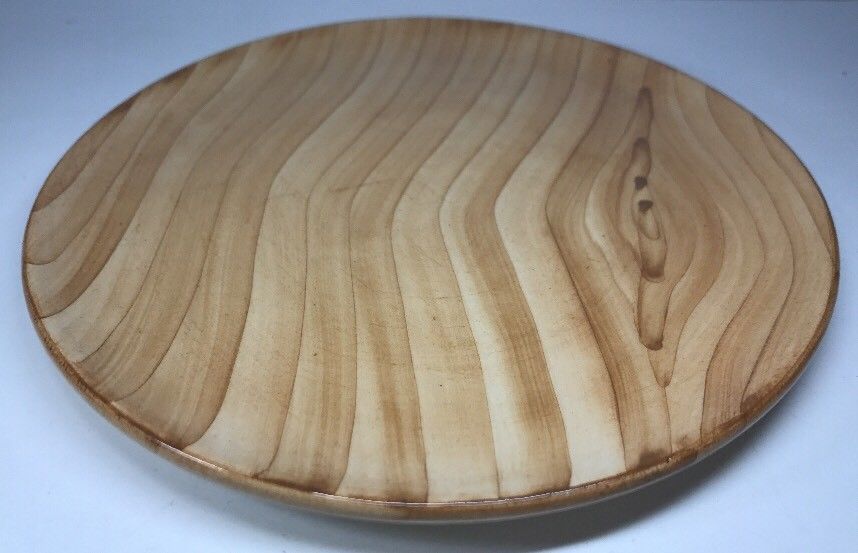 Plate Vintage Imitation wood Vallauris Grandjean Jourdan