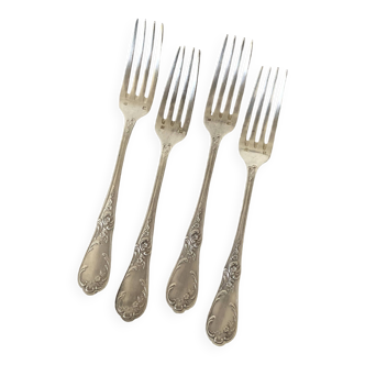 Set of 4 silver-plated forks
