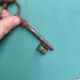 Antique patinated two-door cabinet