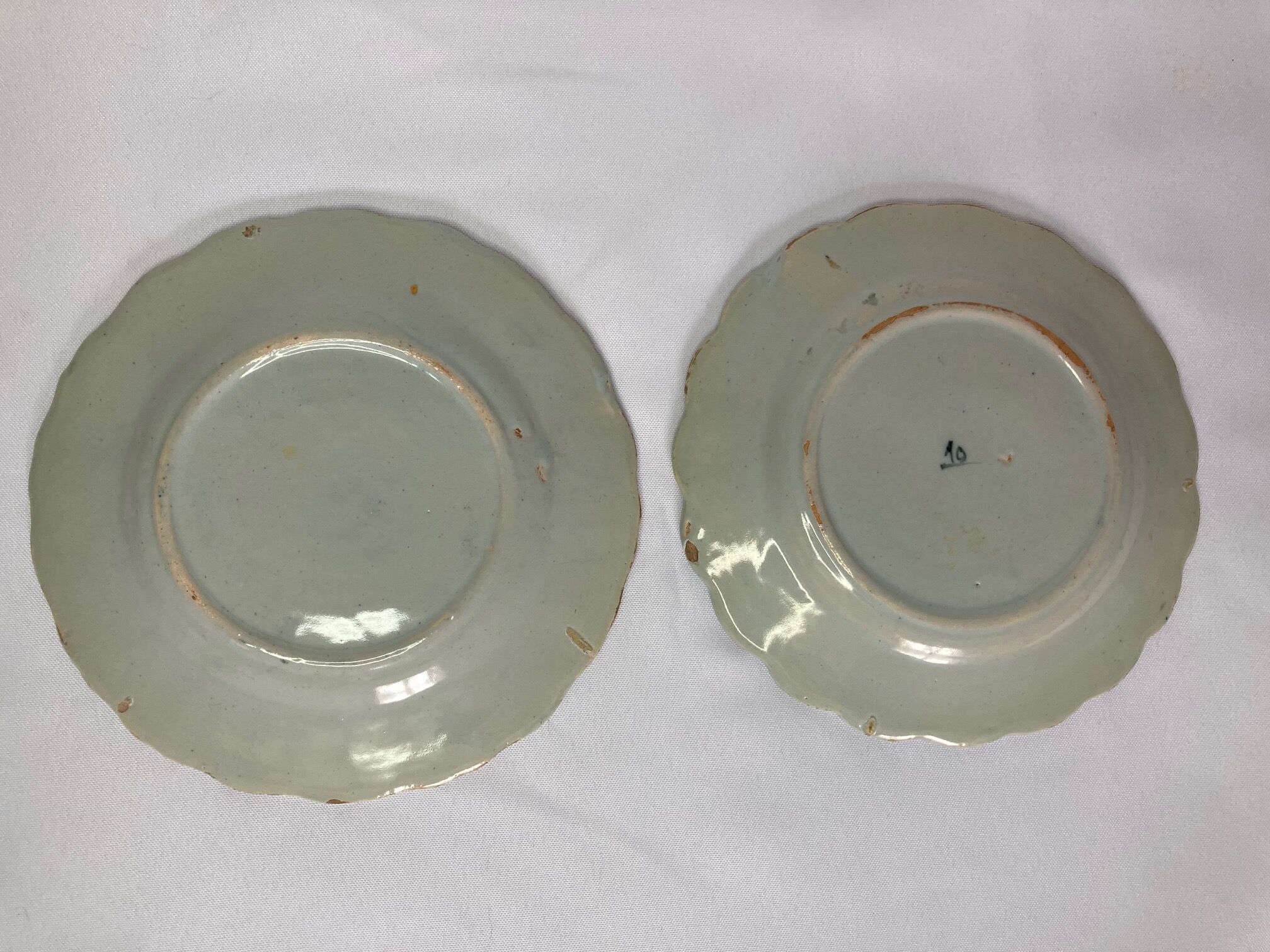 Old pair plates Breton HR Quimper early nineteenth