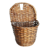 Panier mural vintage en rotin foncé - Décoration murale