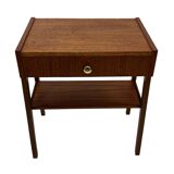 Vintage Compact Cabinet Bedside Table Teak Veneer 1960s