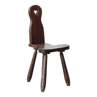 Chaise en bois, mobilier de montagne, années 50