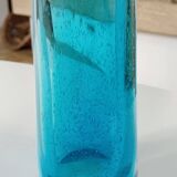 Soliflore biot en verre bleu et blanc