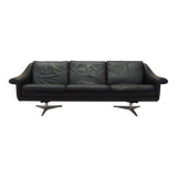 Black leather sofa, Danish design, 1960s, manufacturer: Eran Møbler, design