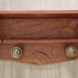 Mahogany wood shelf coat rack
