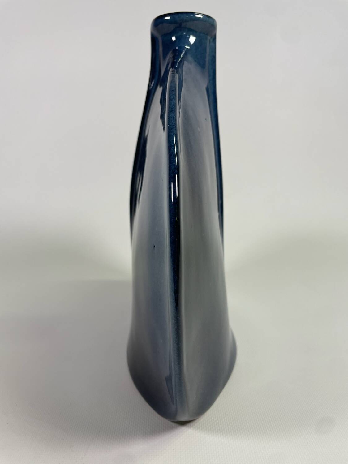 Blue glazed stoneware vase