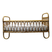 Lit bébé en rotin + matelas bambou sur mesure