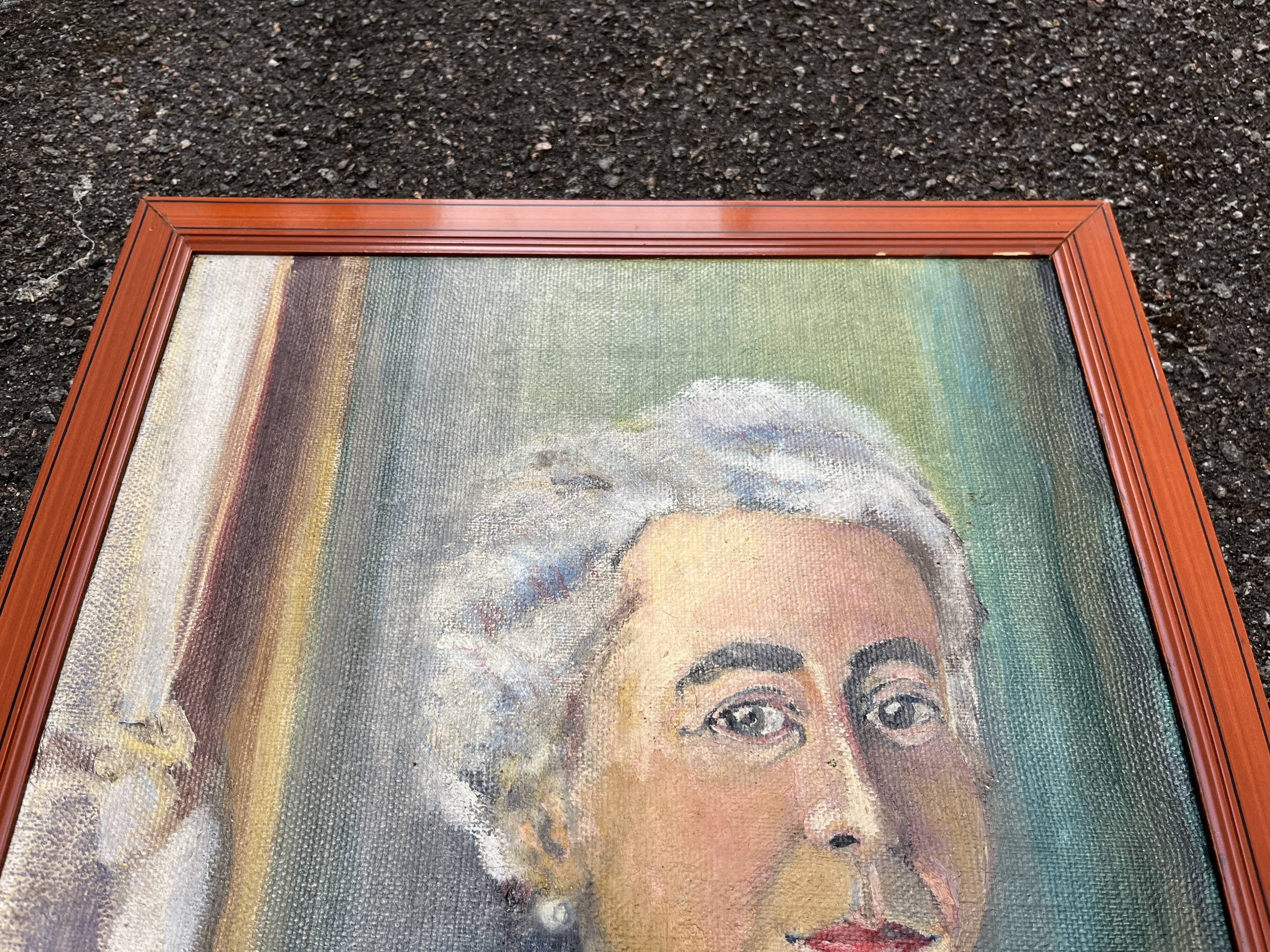 Painting Portrait of a woman – Oil signed Jean Dabreuze