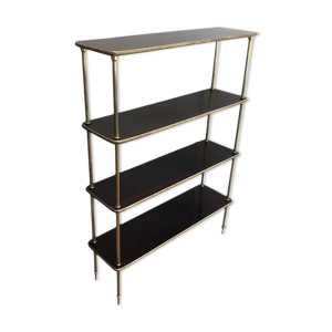 Etagère en acajou et laiton
