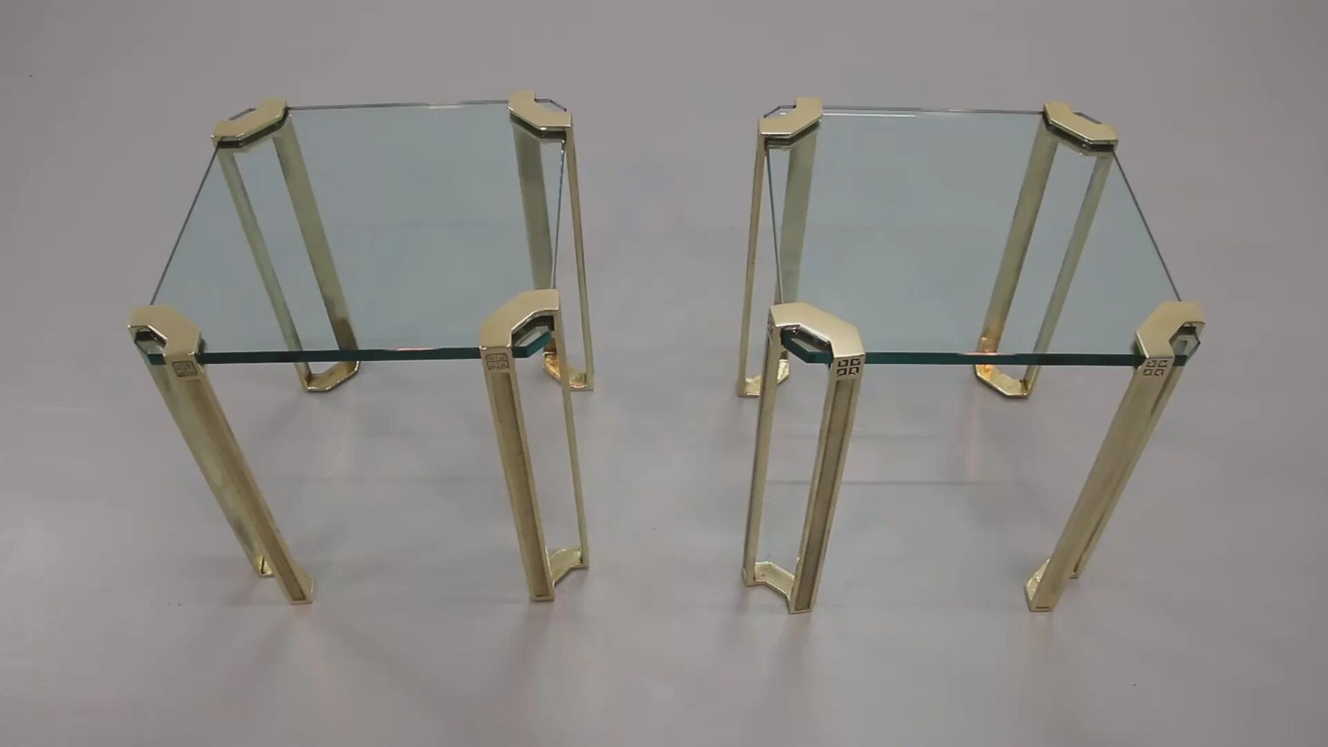 Peter Ghyczy high-gloss brass T24 side tables, 1970s (40x40x45)