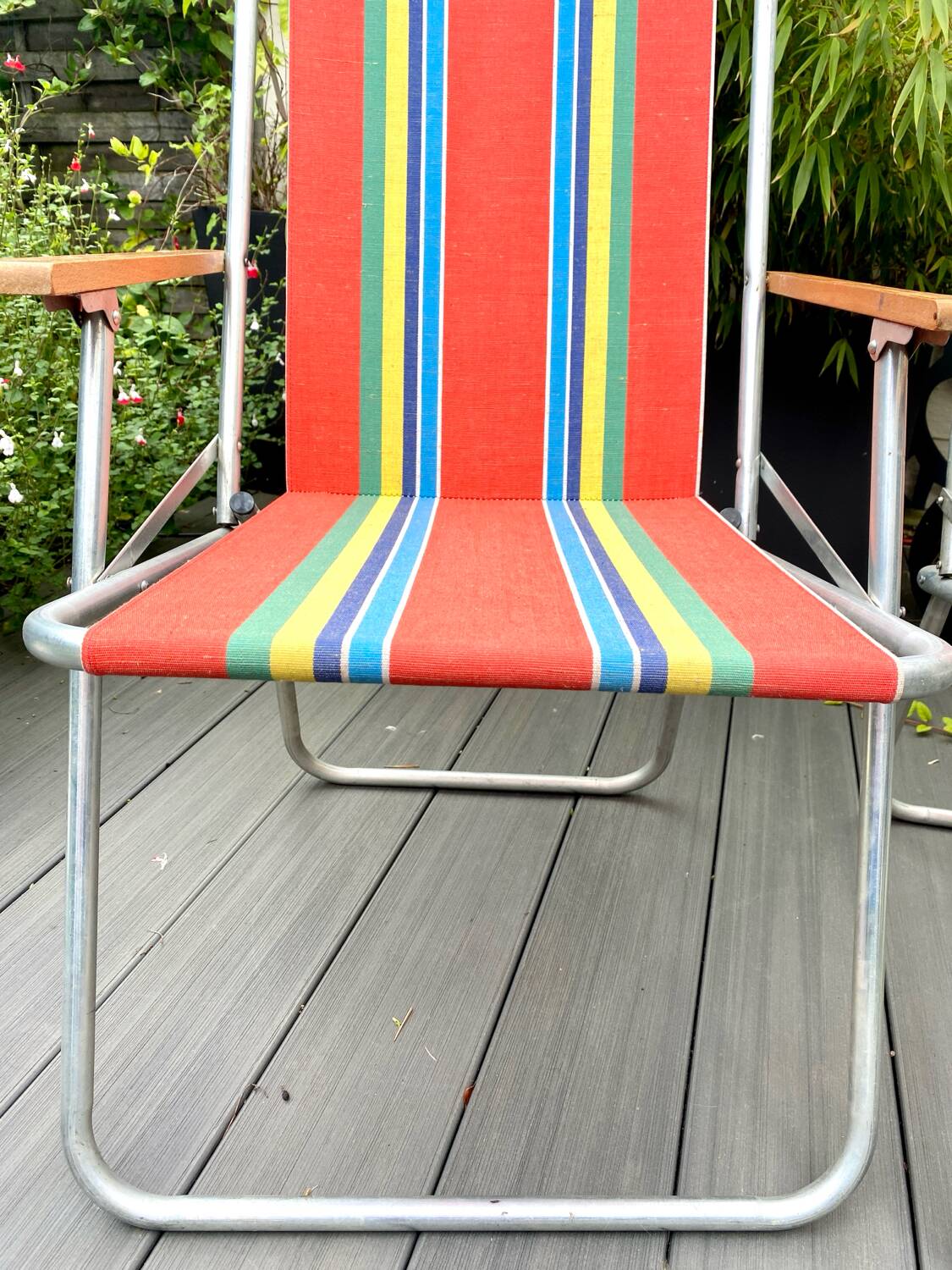 Pair of vintage folding camping chairs