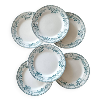 6 ironstone plates, Guadeloupe model