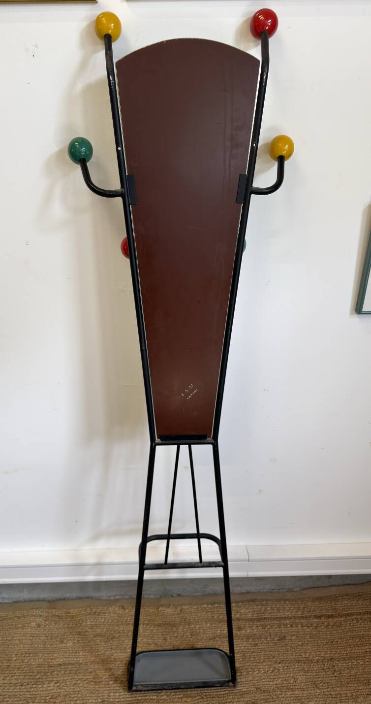 Roger Féraud coat rack with mirror – 1950s/60s