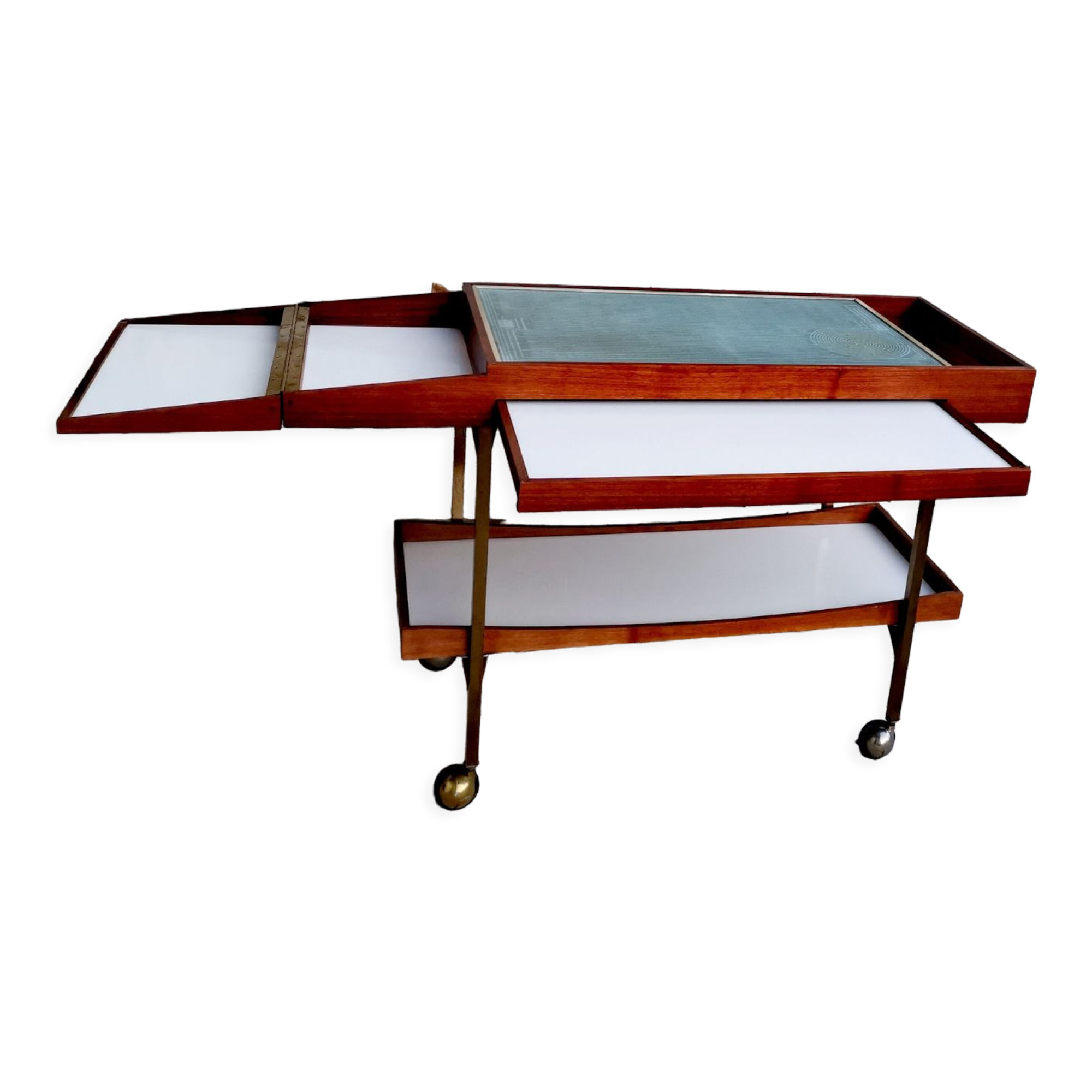 Rolling dessert bar server by Paul McCobb for Salton Hotray